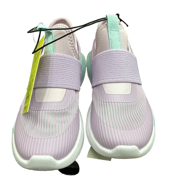 Girls All in Motion Pink/Purple Slip On Performance Silver Sneakers Size 13 NWT - Picture 3 of 5